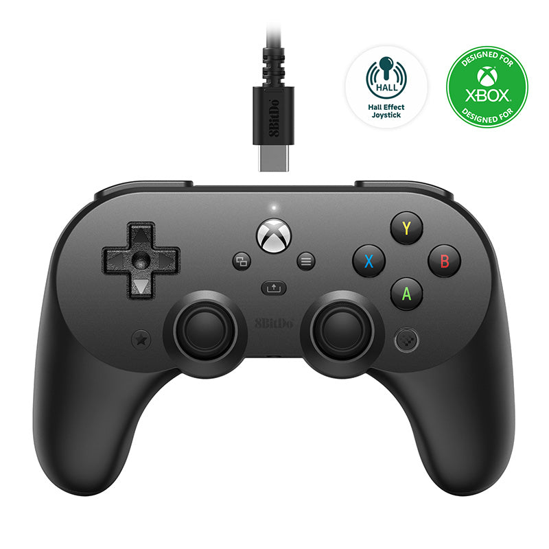 8BitDo Pro 2 Wired Controller for Xbox (Hall Effect joysticks) - Gamepad for Modern and Retro Gaming Setups