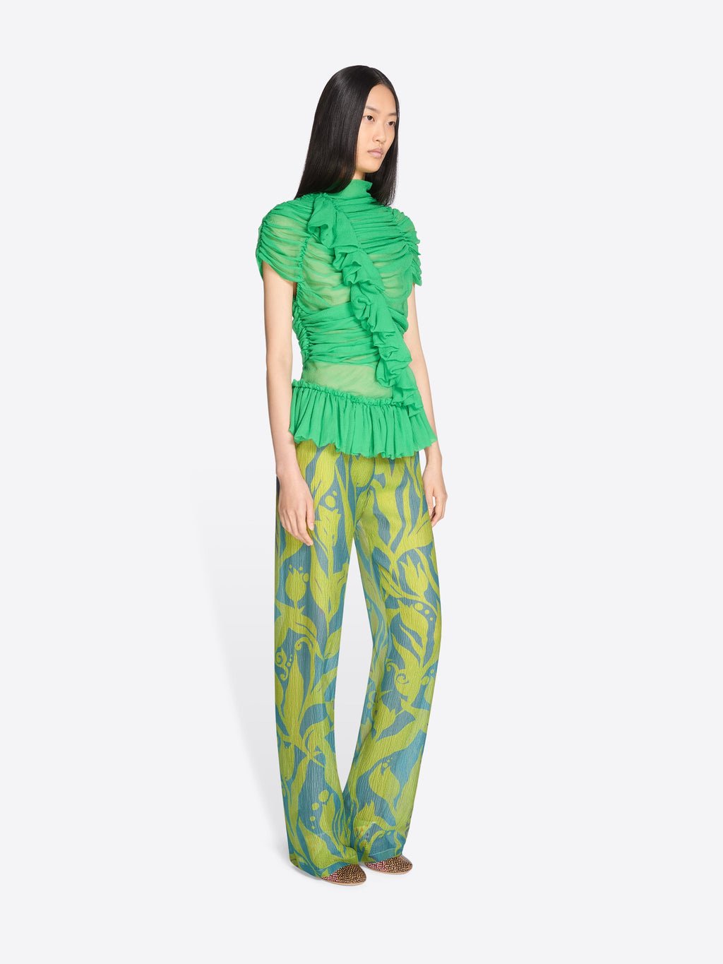 Silk Ruffled Top