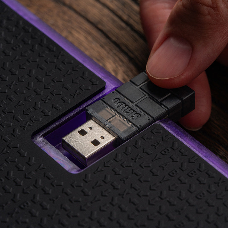 8BitDo Arcade Controller - Transparent Purple Signature Edition - Arcade Gaming Edition with Practical Controls