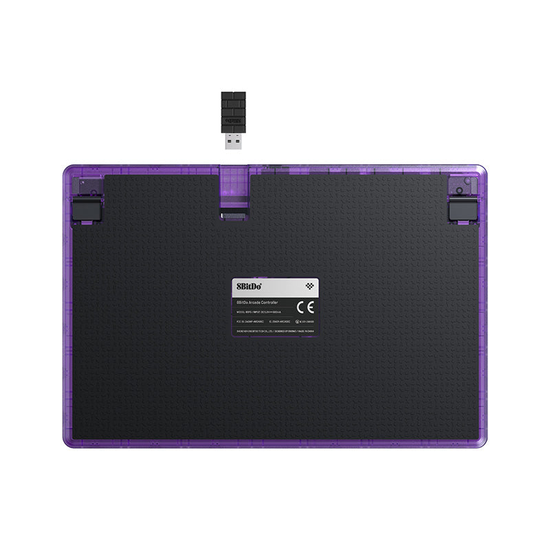 8BitDo Arcade Controller - Transparent Purple Signature Edition - Arcade Gaming Edition with Practical Controls