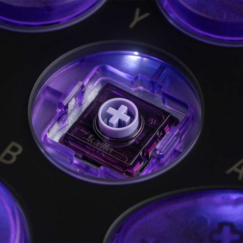 8BitDo Arcade Controller - Transparent Purple Signature Edition - Arcade Gaming Edition with Practical Controls
