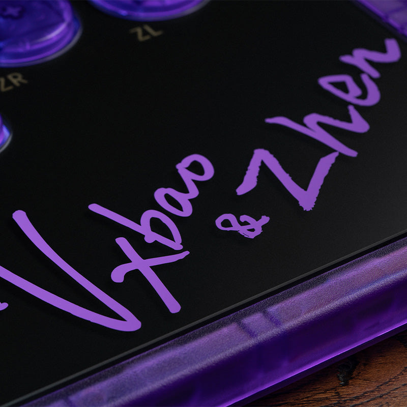 8BitDo Arcade Controller - Transparent Purple Signature Edition - Arcade Gaming Edition with Practical Controls
